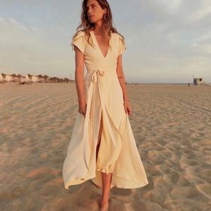 Christy Dawn Autumn Wrap Dress in Butterscotch cream wedding Xs